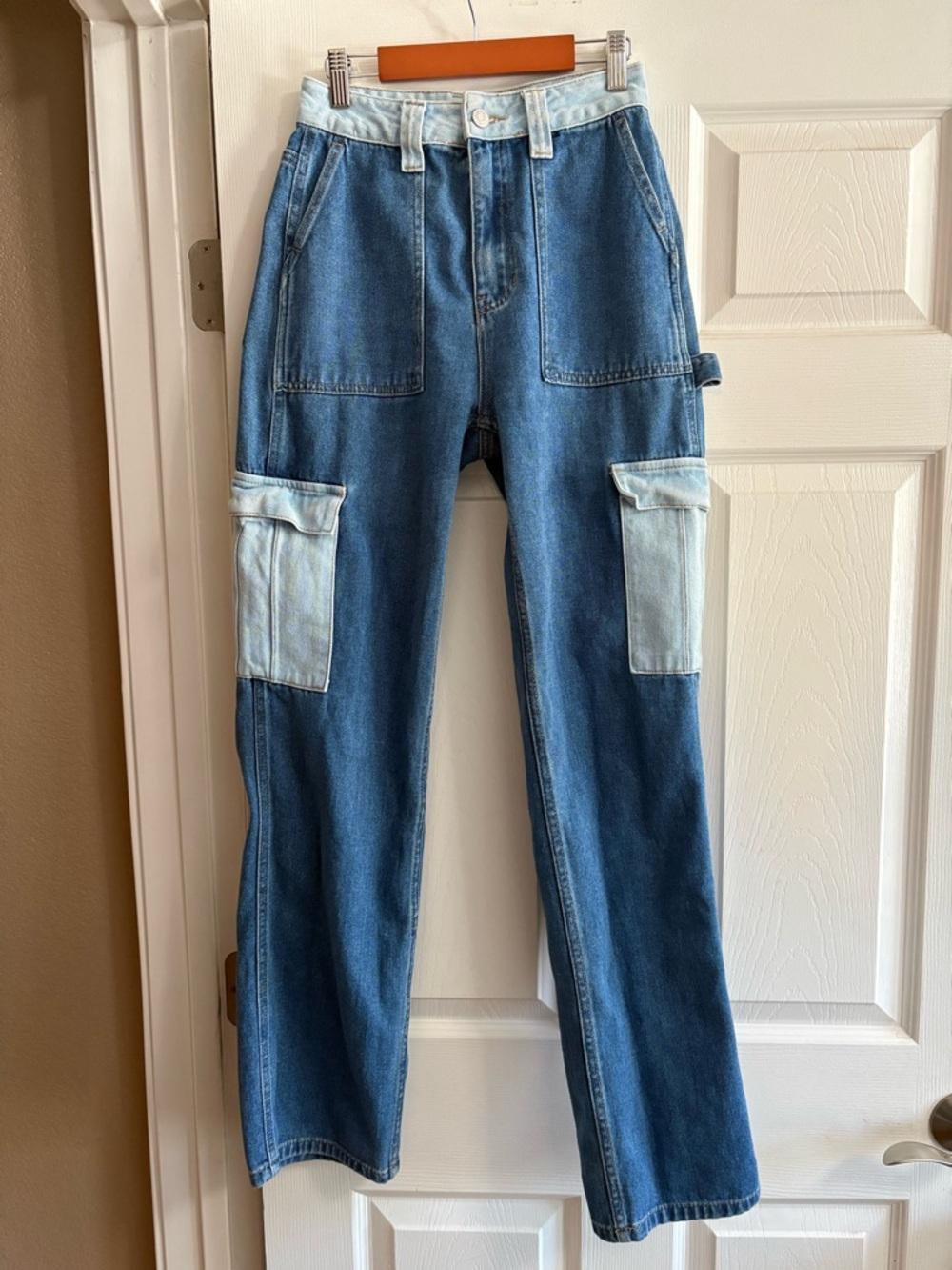 Pacsun jeans 90s BF carpenter high waisted two tone cargo women's size 26